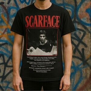 Scarface Graphic T-Shirt Black Movie Tee M Tony Montana Indie Sleaze Grunge Retr